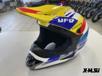 Шлем кроссовый HETOSHI UFD XD1-43 цв. Бело-сине-красно-желтый р. M 