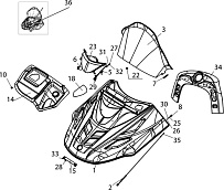 Капот С40700660 снегохода ТАЙГА ВАРЯГ 500
