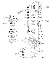Корпус коробки передач (приводной вал) (1.83: 1 передаточное отношение) 2-Х ТАКТНОГО ПЛМ MERCURY 50EO Серийный номер от 0P017000 до 0P325499