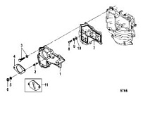 Коллектор 2-х тактного ПЛМ MERCURY Jet 25 Серийный номер от 0N088578 и выше