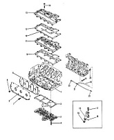Выхлопной коллектор и крышки 2-Х ТАКТНОГО ПЛМ MERCURY 50EO Серийный номер от 7208333 до 0A721307