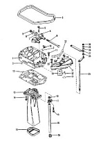 Выхлопная труба 2-Х ТАКТНОГО ПЛМ MERCURY 75 Серийный номер от 0B240451 до 0C221999