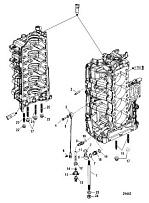Компоненты блока цилиндров 4-Х ТАКТНОГО ПЛМ MERCURY 135 Серийный номер от 1B517159 и выше