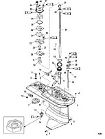 Корпус коробки передач, приводной вал 2.33:1 0T622485/ 0P222545 и выше 2-Х ТАКТНОГО ПЛМ MERCURY 60 Серийный номер от 00G760300 до 0T979999